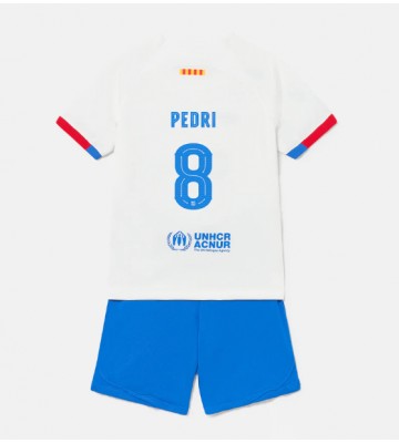 Barcelona Pedri Gonzalez #8 Udebanesæt Børn 2023-24 Kort ærmer (+ korte bukser)